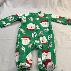 Carter's - Festive Green Santa Kids One Piece Footie Sleeper